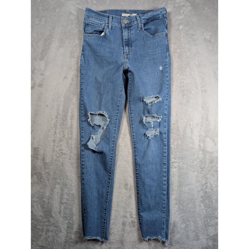 Levis 720 High Rise Super Skinny Jeans Womens Size 30 Distressed Streetwear